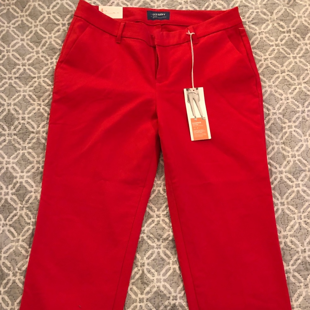 NWT Red Old Navy Harper Mid Rise Ankle Pants